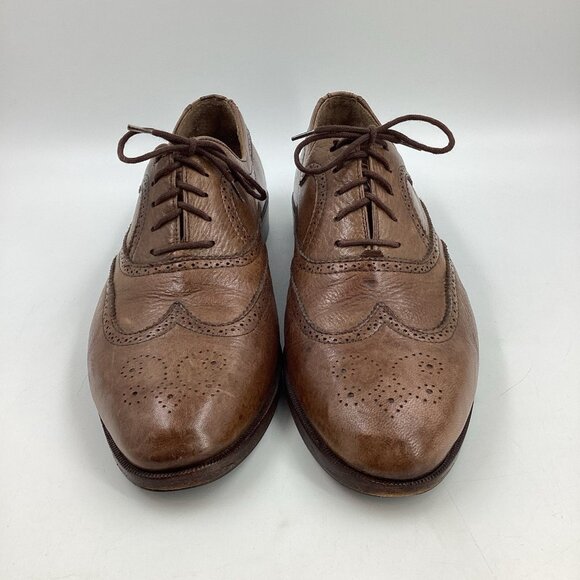 Vtg Mario Bruni Men\'s Jets Brown Leather Oxfords Dress Shoes Made in Italy Sz 11 main image 9